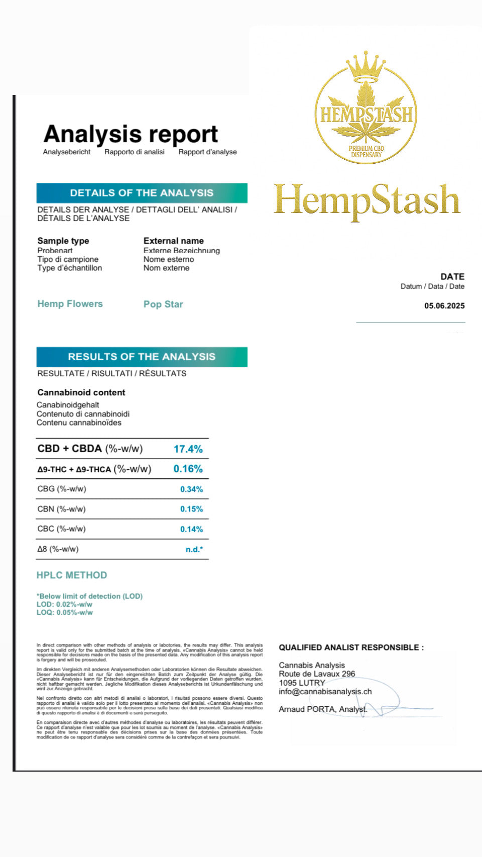 Pop star-CBD17%-THC0.2%-GreenHouse-HempTea HempStash