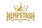 Create a luxury, street gangsta logo with hempstash with a crown make it black 