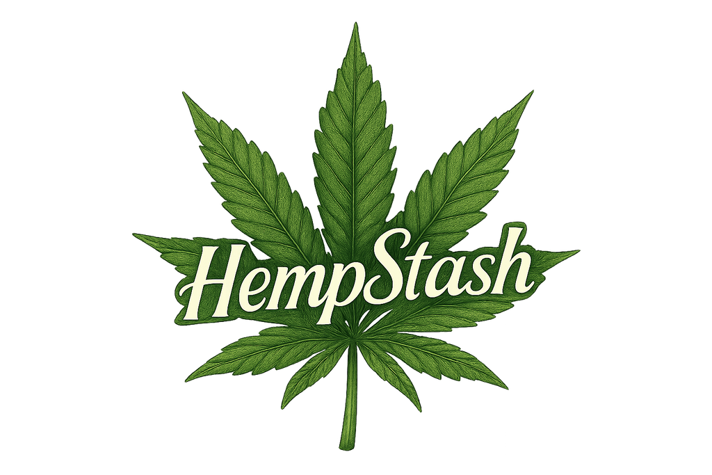 Create me a hemp leaf with hempstash on it 