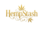 Give me a black hempstash logo gold writing make it very detailed 